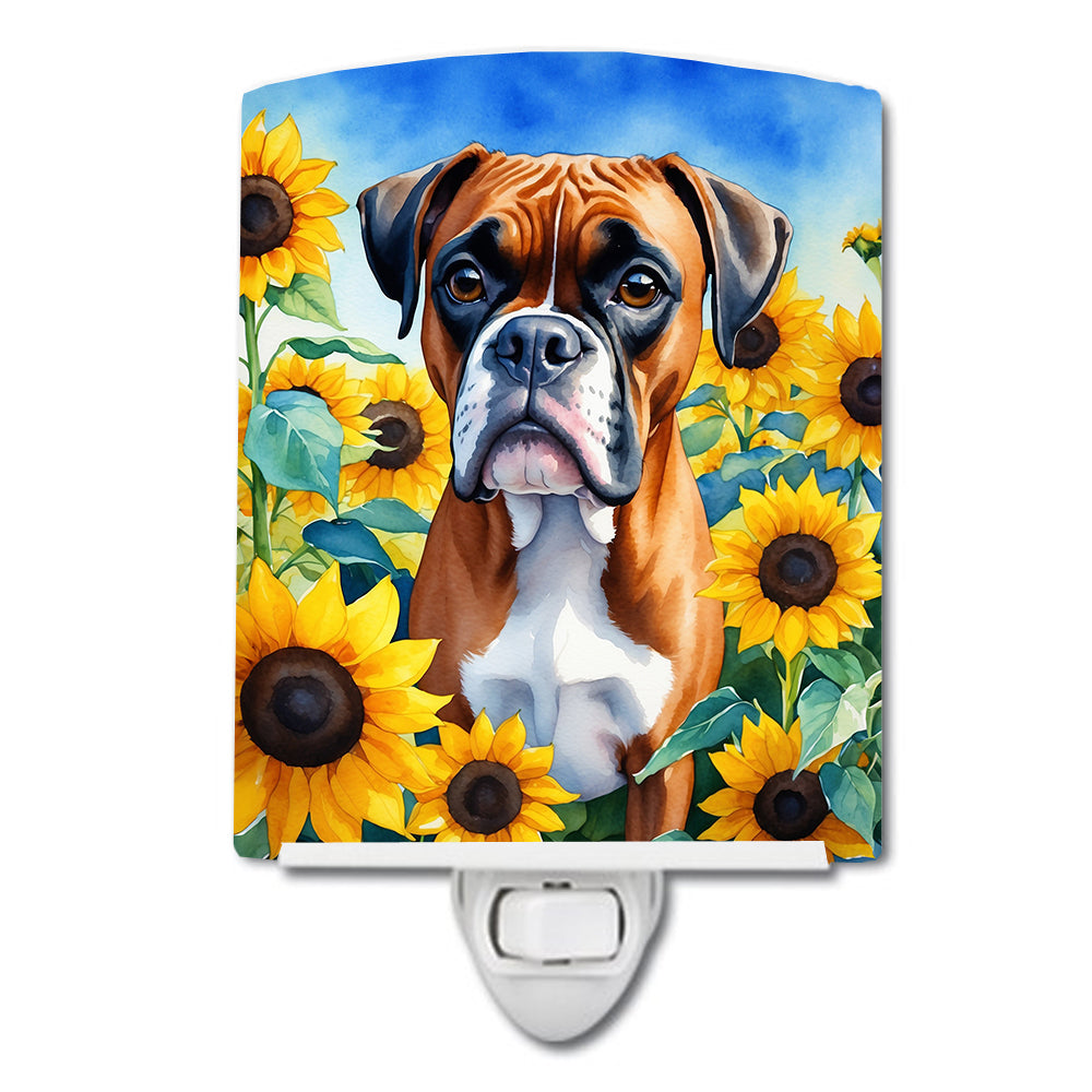 Buy this Boxer in Sunflowers Ceramic Night Light
