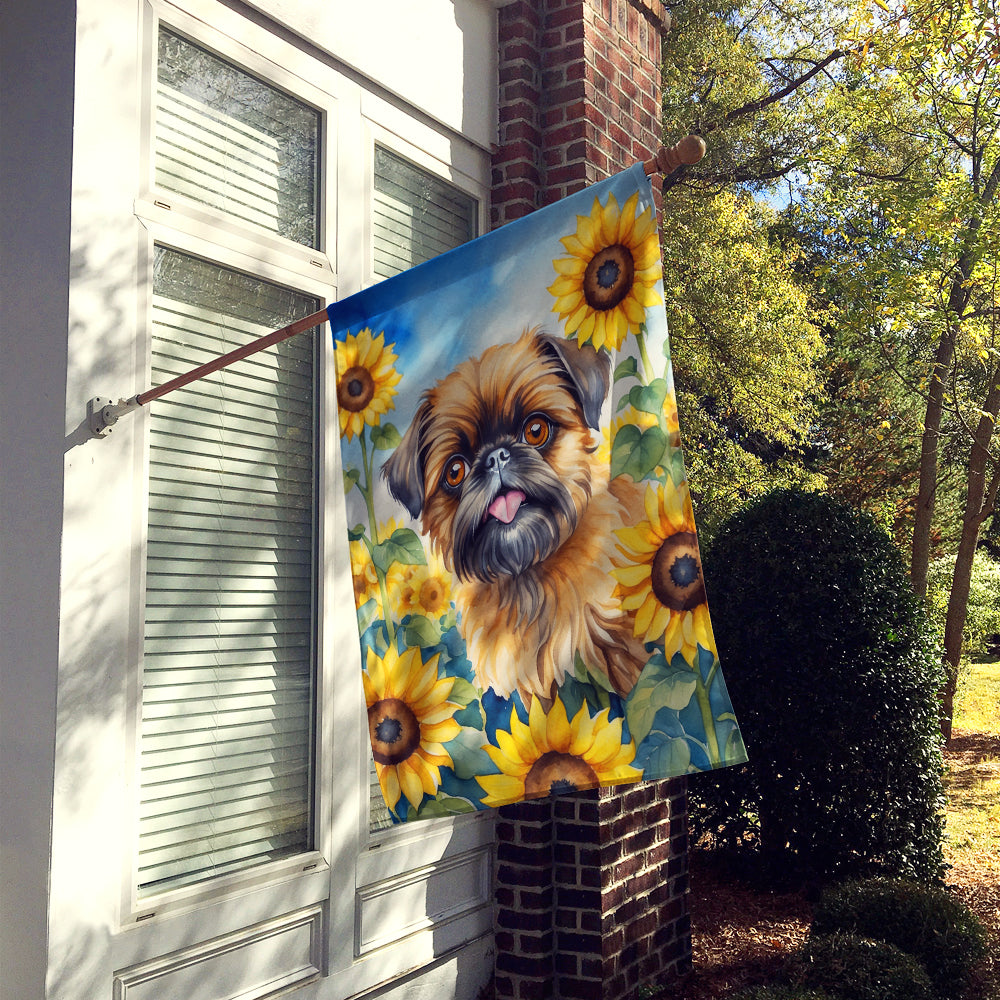 Brussels Griffon in Sunflowers House Flag