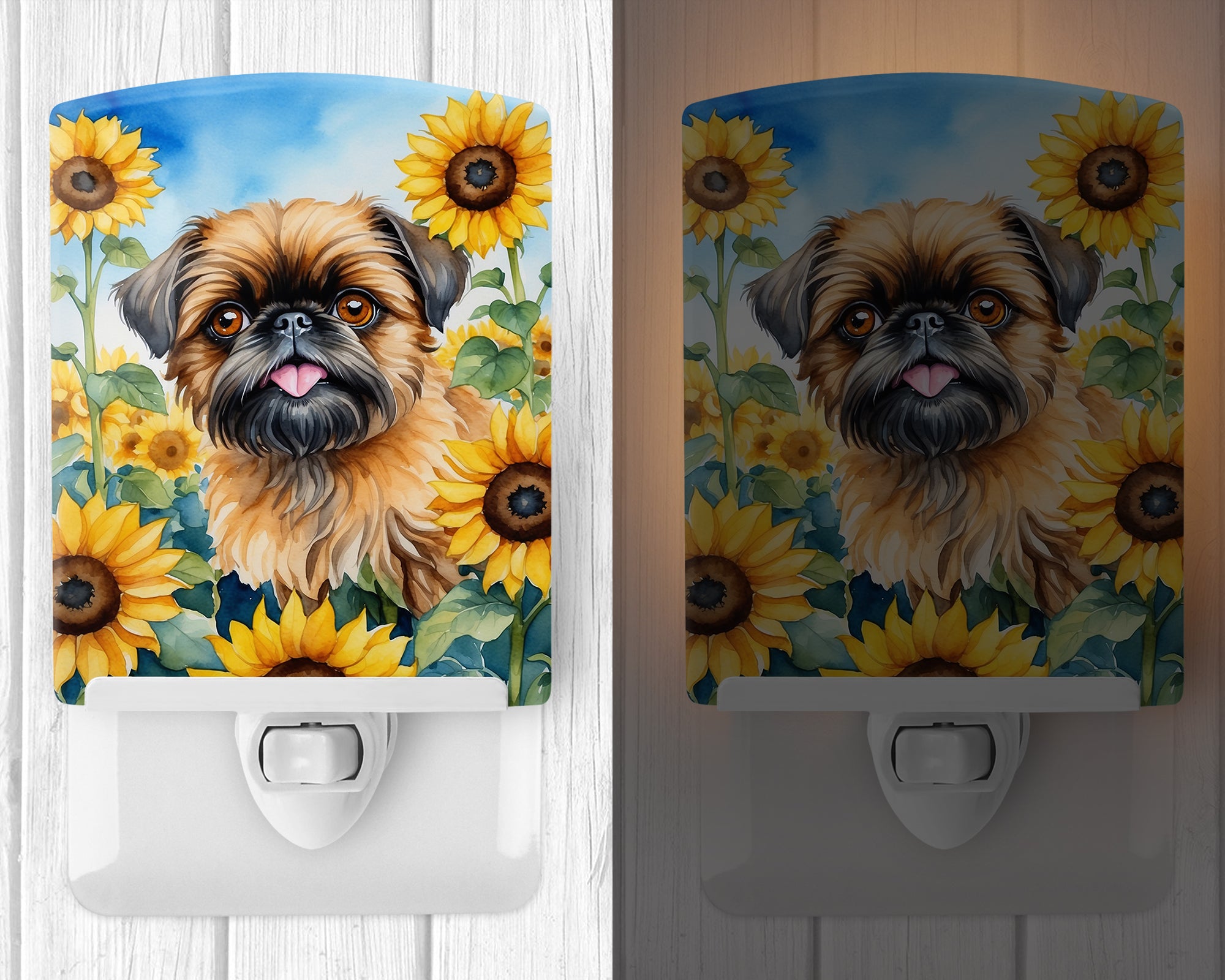 Buy this Brussels Griffon in Sunflowers Ceramic Night Light
