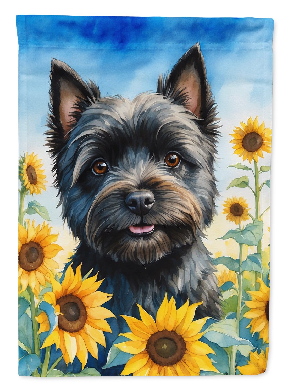 Buy this Cairn Terrier in Sunflowers Garden Flag