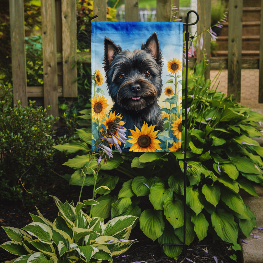Cairn Terrier in Sunflowers Garden Flag