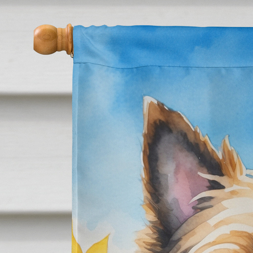 Cairn Terrier in Sunflowers House Flag