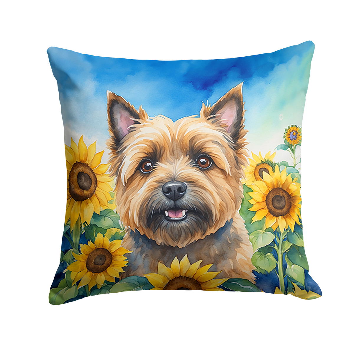 Buy this Cairn Terrier in Sunflowers Throw Pillow