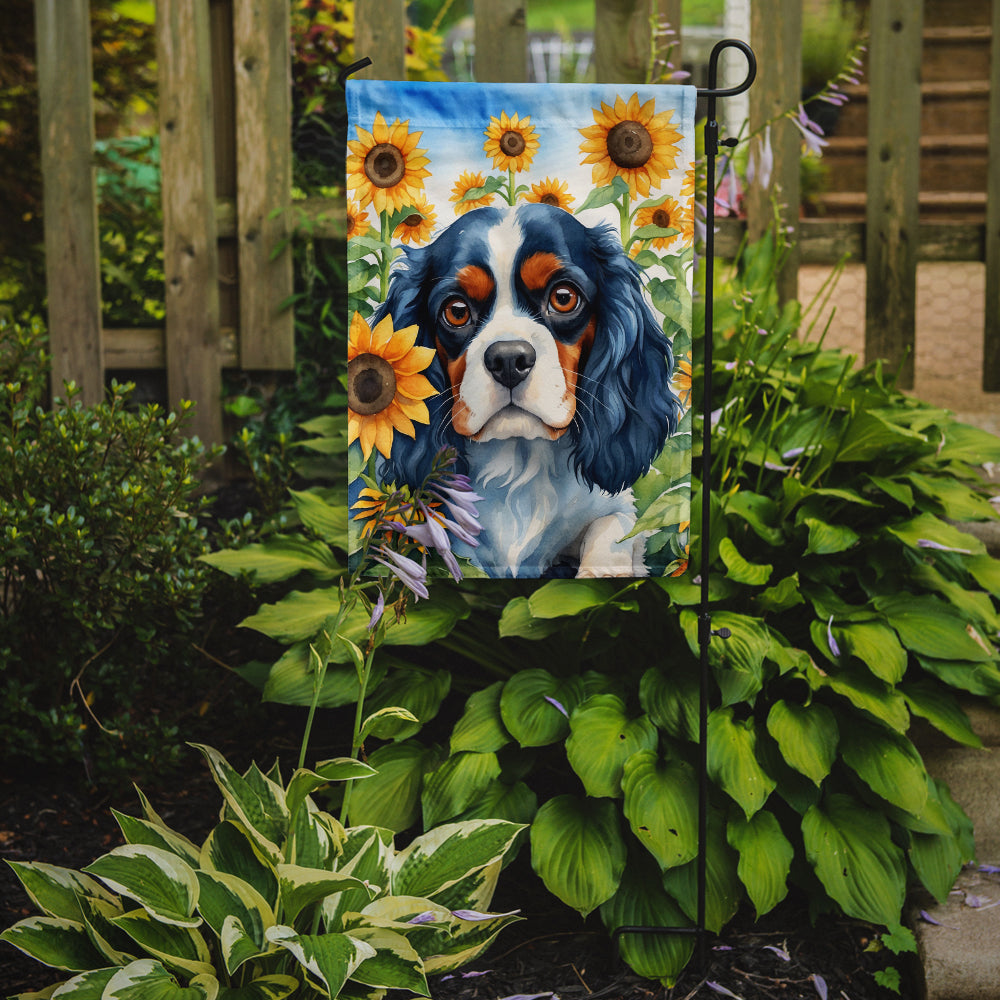 Buy this Cavalier Spaniel in Sunflowers Garden Flag