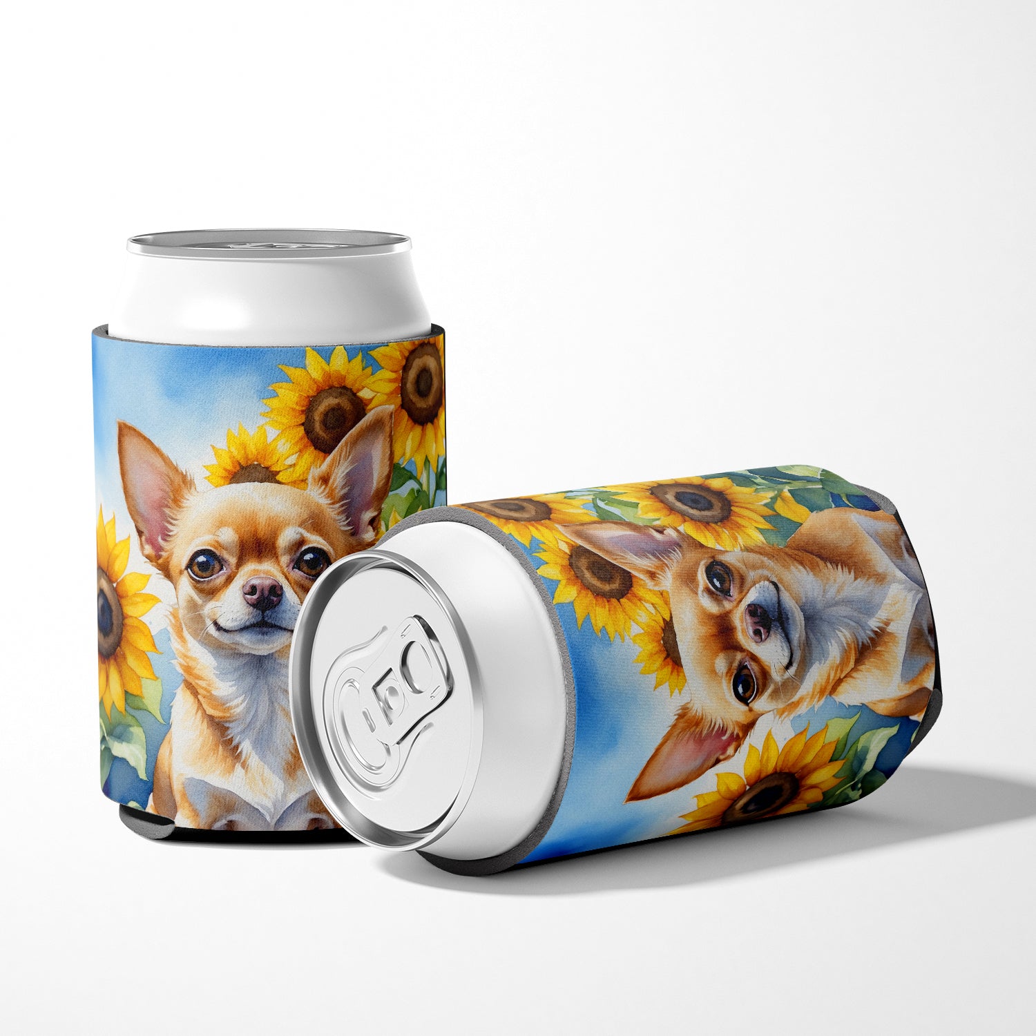 Chihuahua in Sunflowers Can or Bottle Hugger