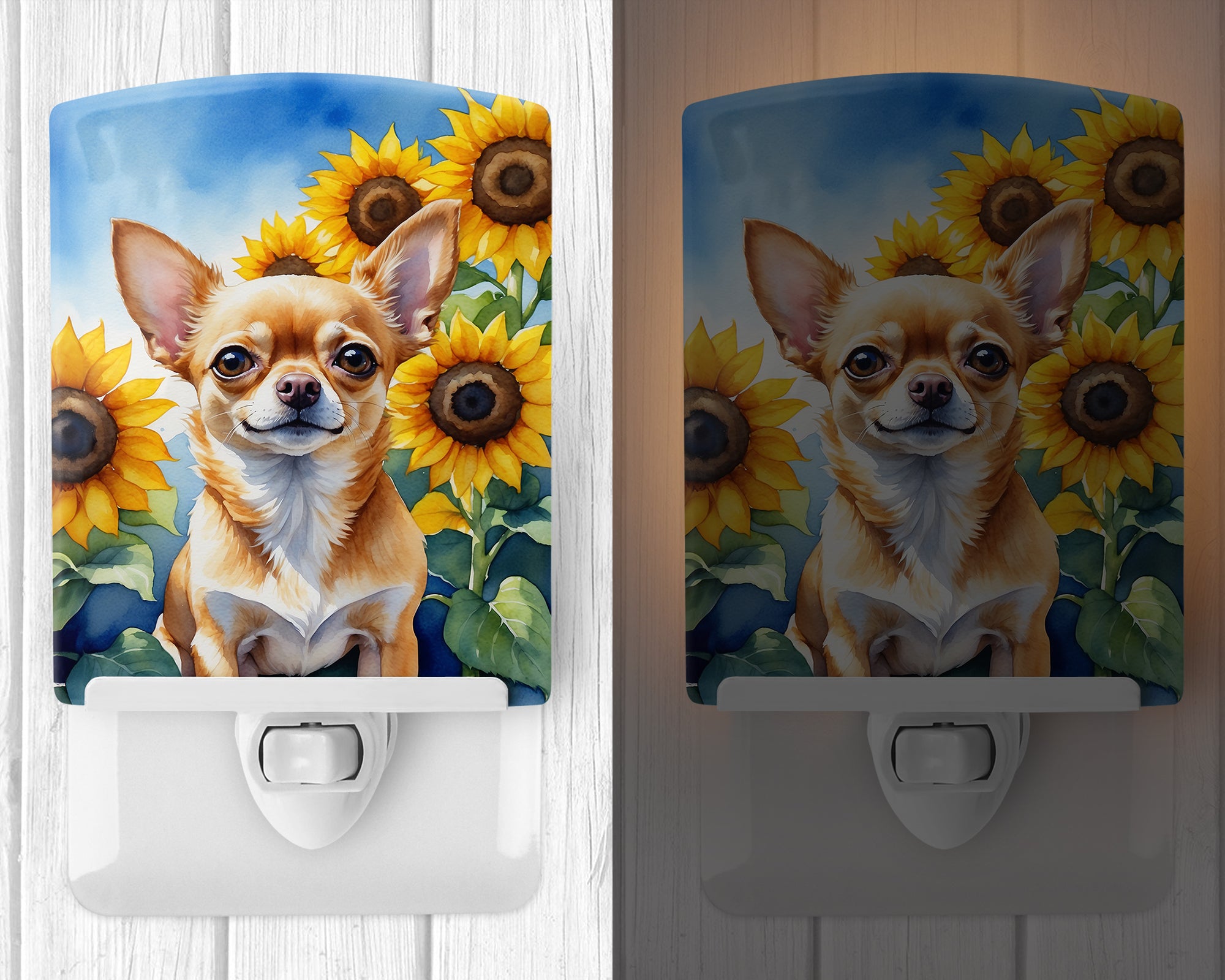 Buy this Chihuahua in Sunflowers Ceramic Night Light