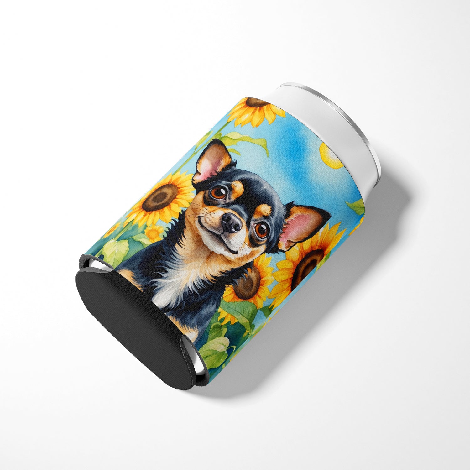 Chihuahua in Sunflowers Can or Bottle Hugger
