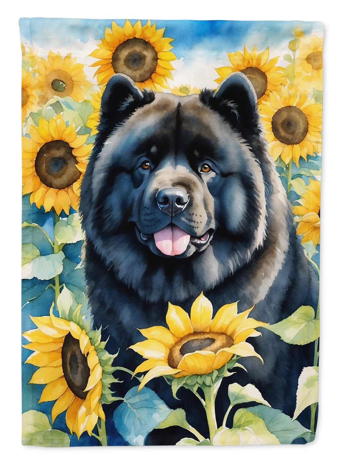 Buy this Chow Chow in Sunflowers House Flag