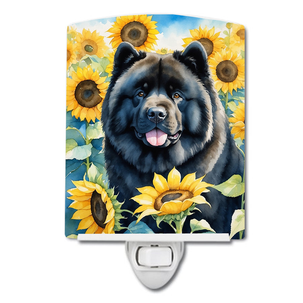 Buy this Chow Chow in Sunflowers Ceramic Night Light
