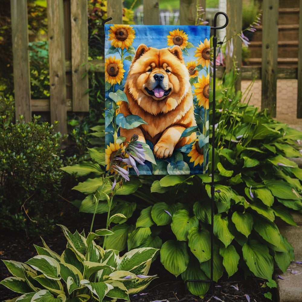 Chow Chow in Sunflowers Garden Flag