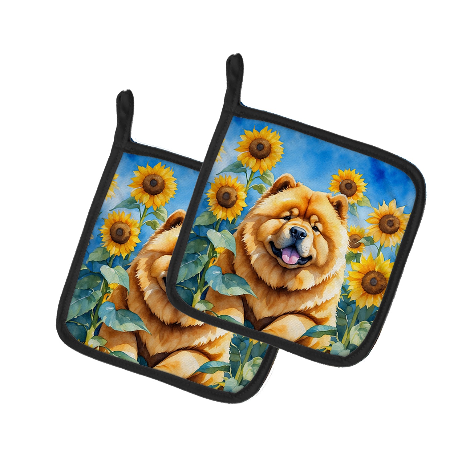 Buy this Chow Chow in Sunflowers Pair of Pot Holders