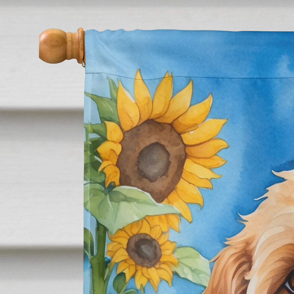 Cockapoo in Sunflowers House Flag