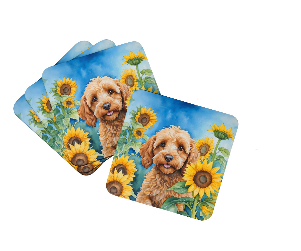 Buy this Cockapoo in Sunflowers Foam Coasters