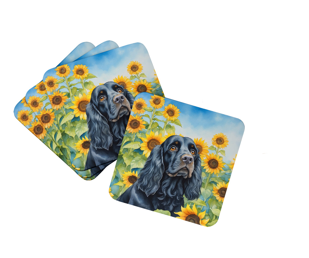 Buy this Cocker Spaniel in Sunflowers Foam Coasters