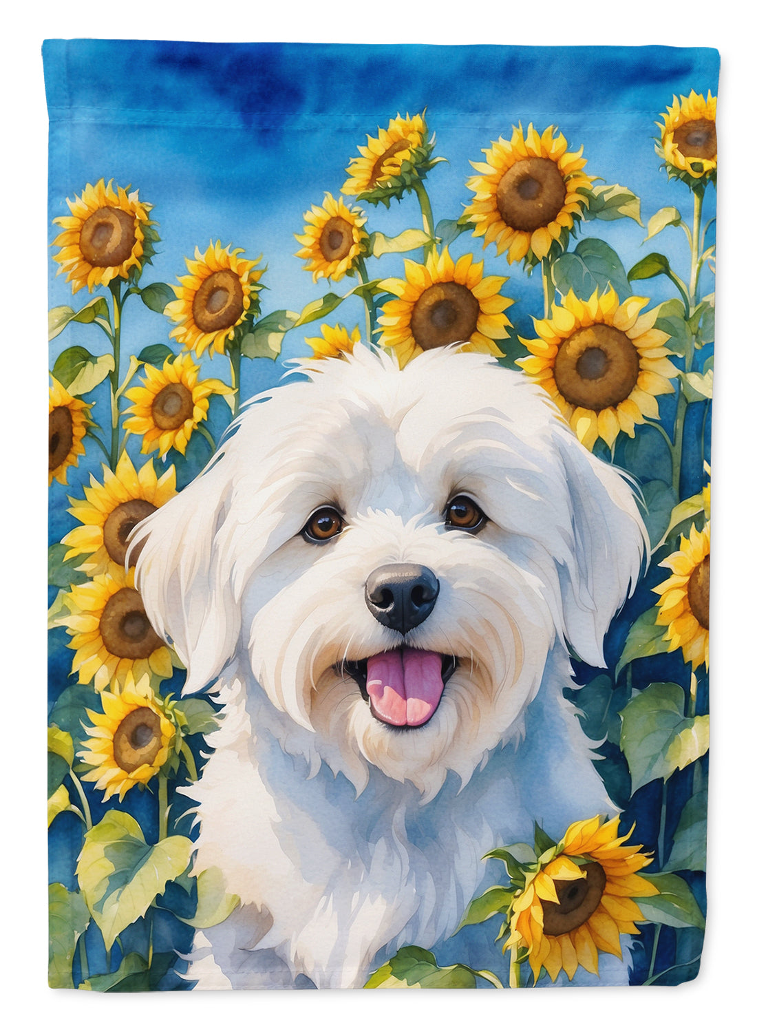 Buy this Coton de Tulear in Sunflowers House Flag