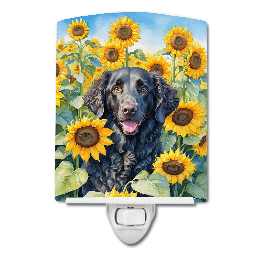 Buy this Curly-Coated Retriever in Sunflowers Ceramic Night Light