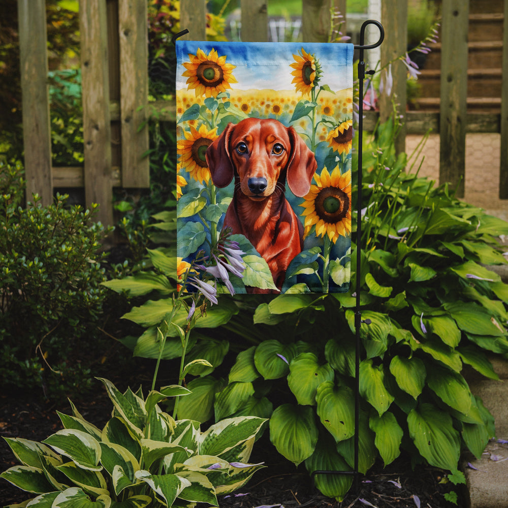 Buy this Dachshund in Sunflowers Garden Flag