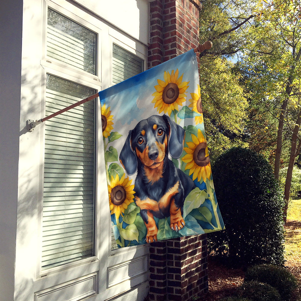 Buy this Dachshund in Sunflowers House Flag