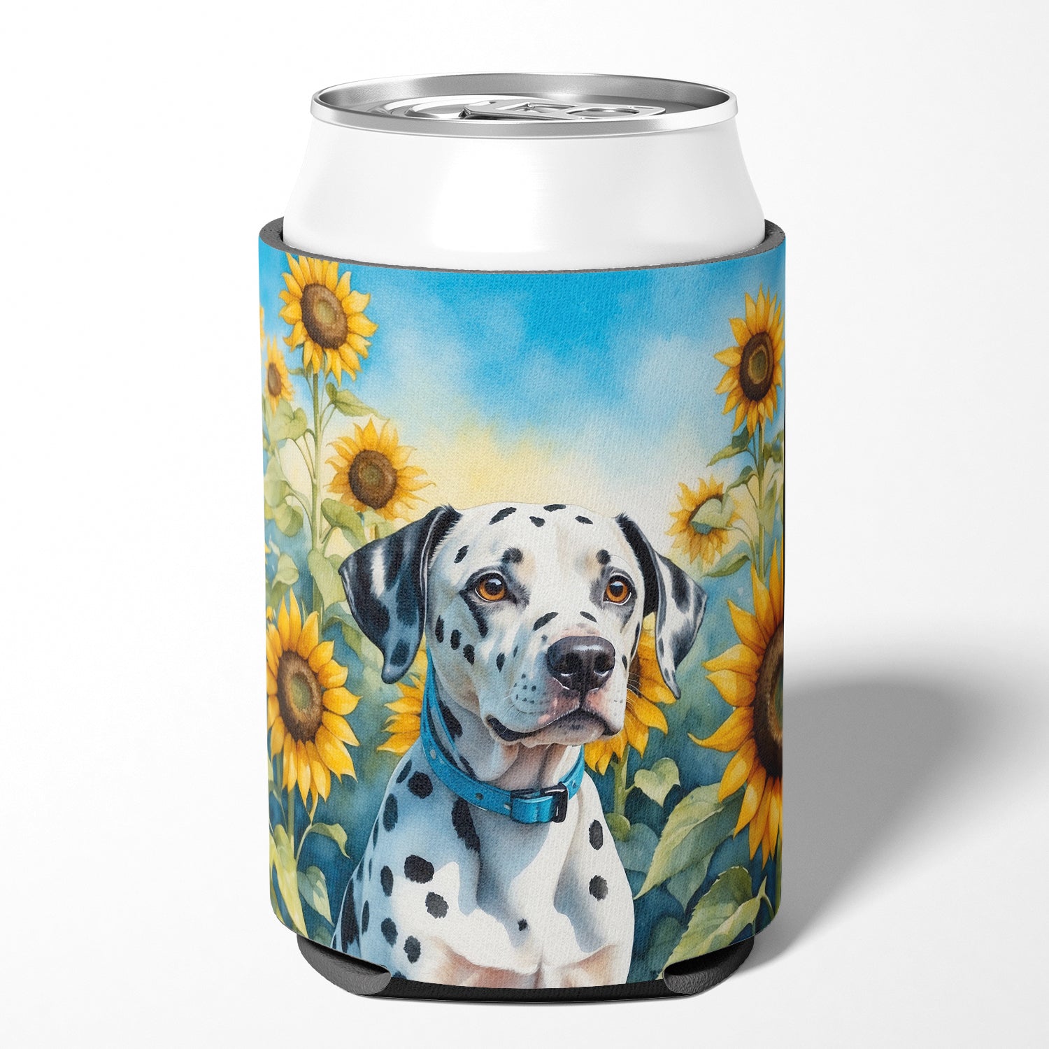 Buy this Dalmatian in Sunflowers Can or Bottle Hugger