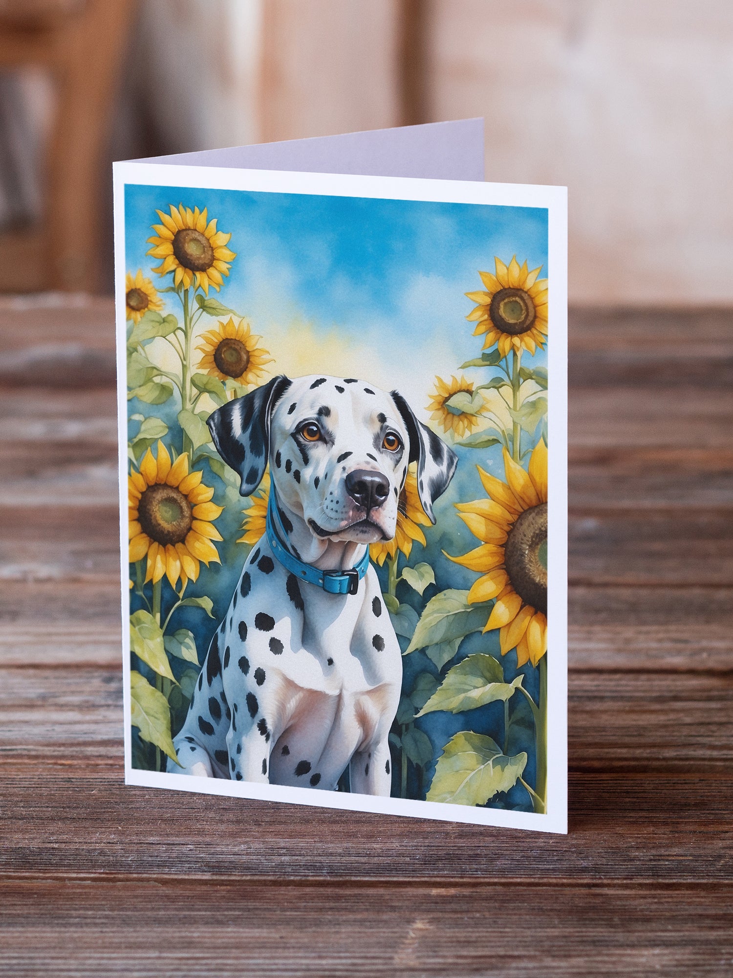 Buy this Dalmatian in Sunflowers Greeting Cards Pack of 8