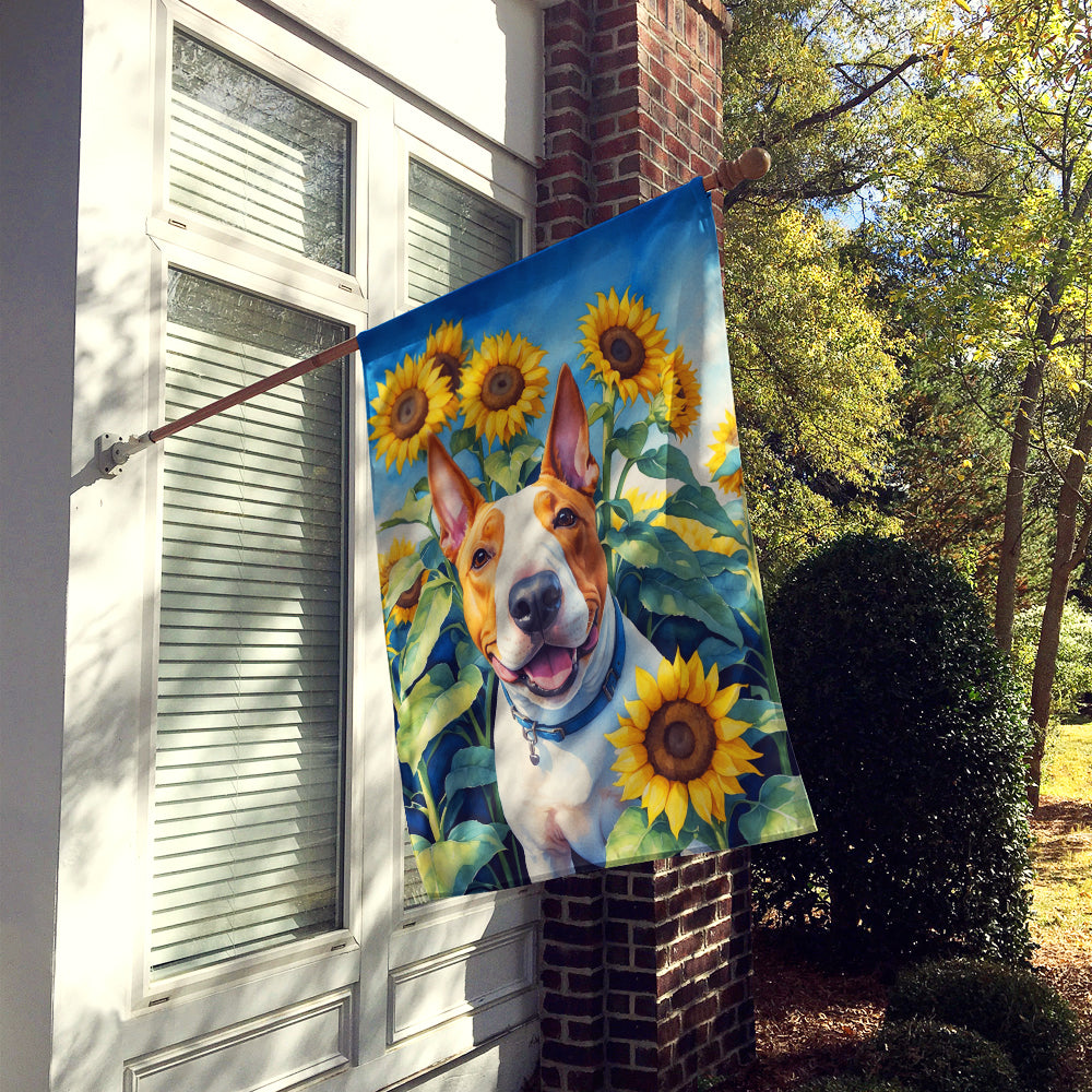 English Bull Terrier in Sunflowers House Flag