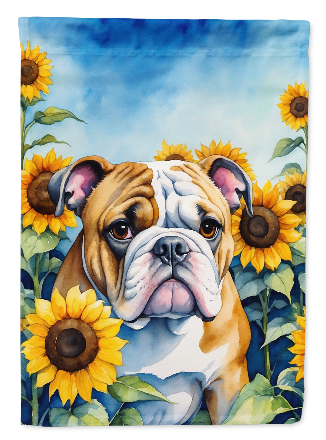 Buy this English Bulldog in Sunflowers House Flag
