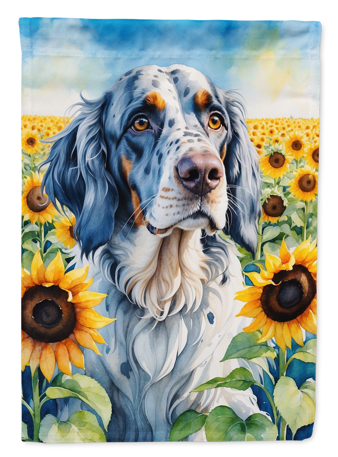 Buy this English Setter in Sunflowers House Flag