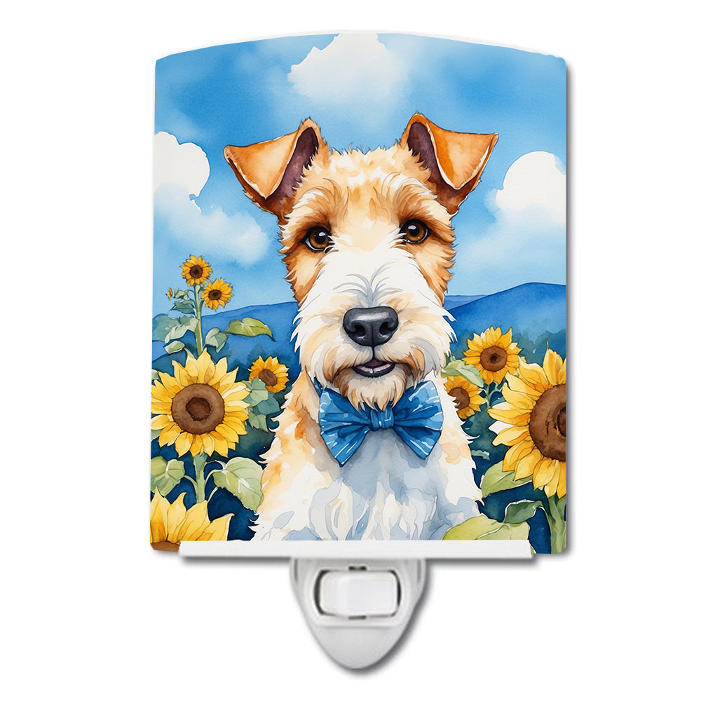 Buy this Fox Terrier in Sunflowers Ceramic Night Light