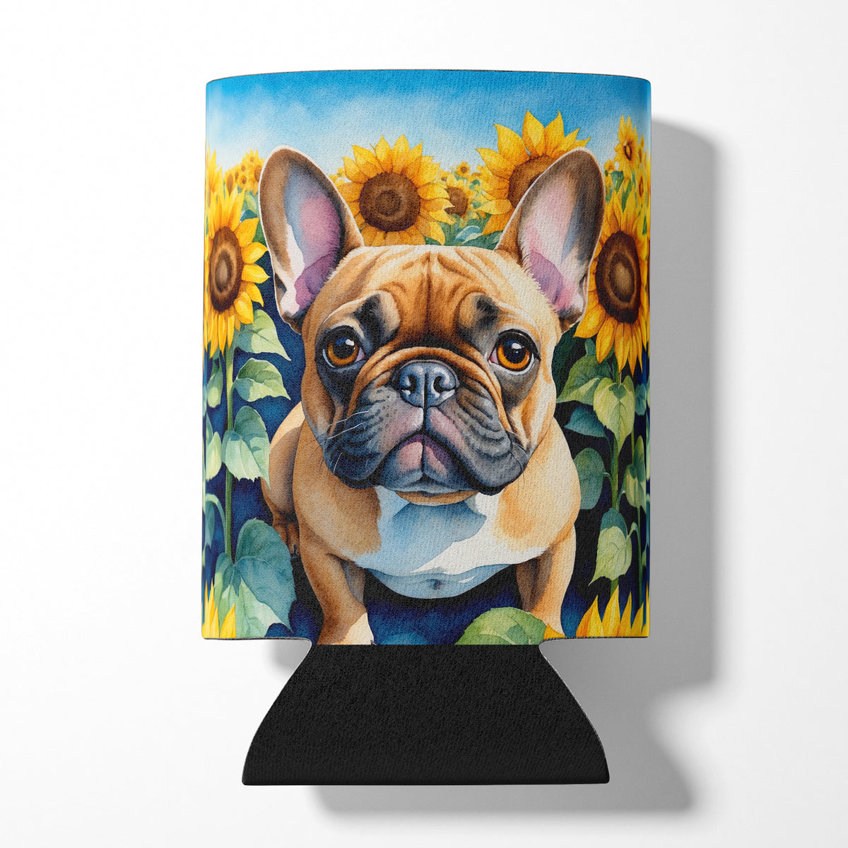 Buy this French Bulldog in Sunflowers Can or Bottle Hugger