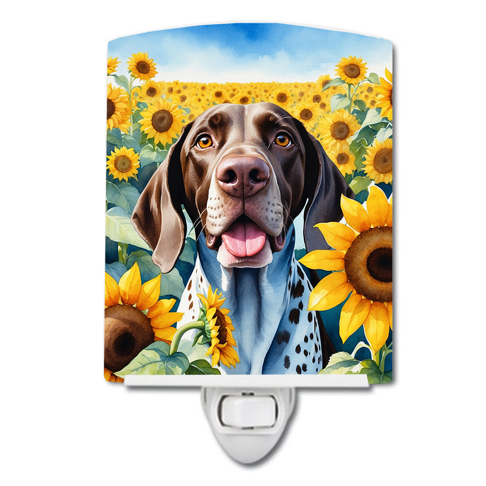 Buy this German Shorthaired Pointer in Sunflowers Ceramic Night Light