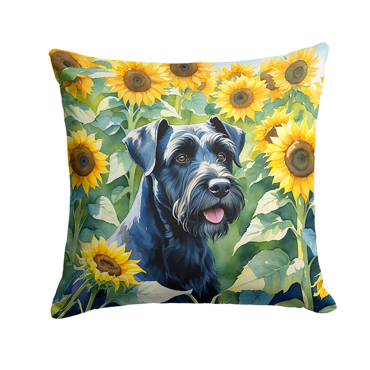 Buy this Giant Schnauzer in Sunflowers Throw Pillow