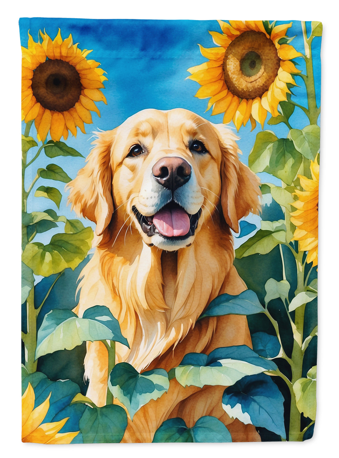 Buy this Golden Retriever in Sunflowers Garden Flag
