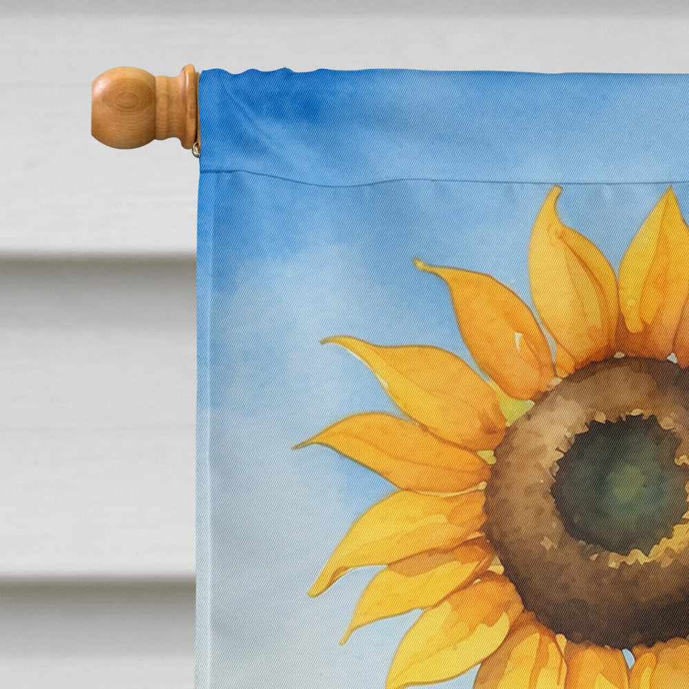 Great Dane in Sunflowers House Flag