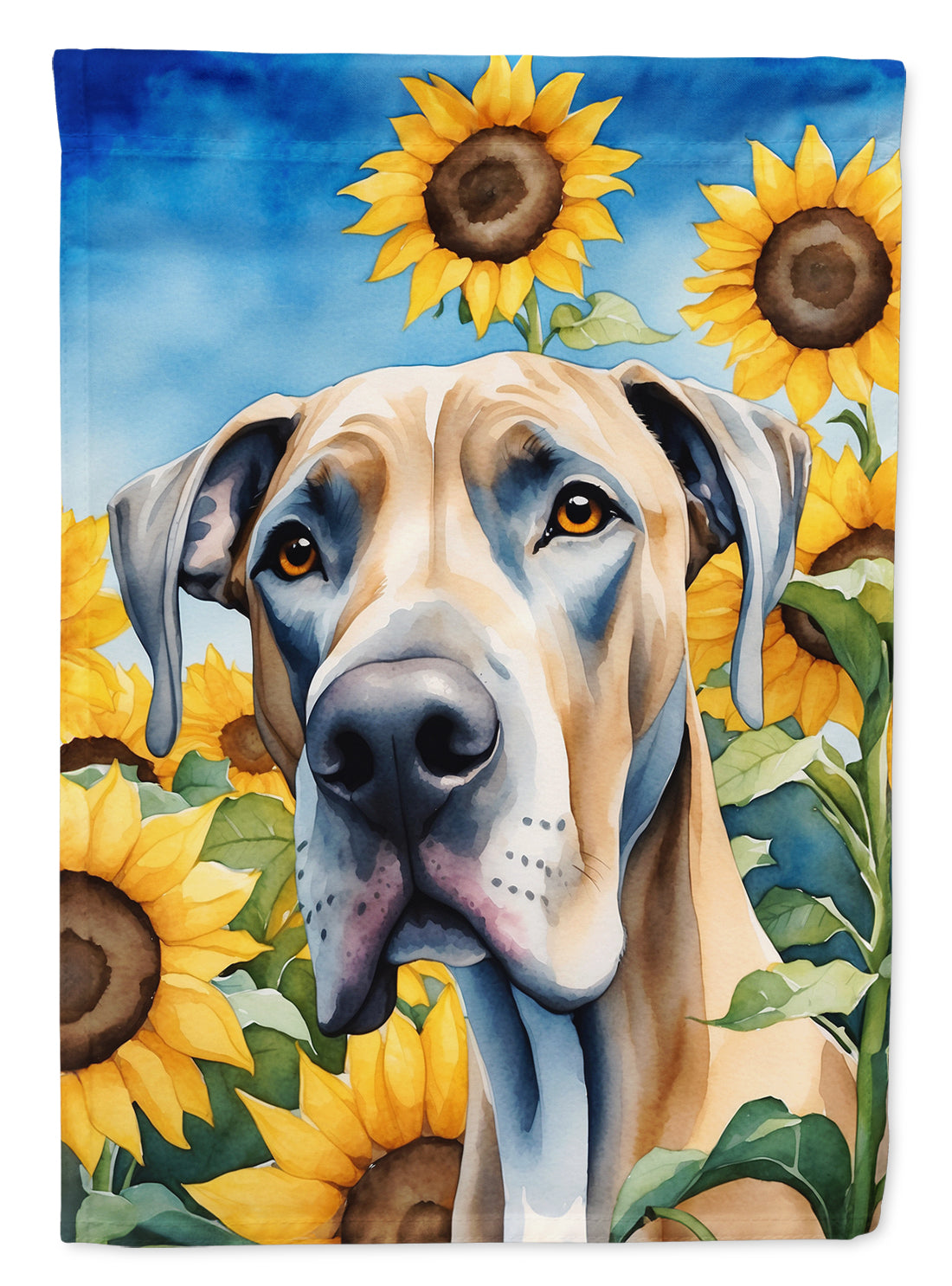 Buy this Great Dane in Sunflowers House Flag
