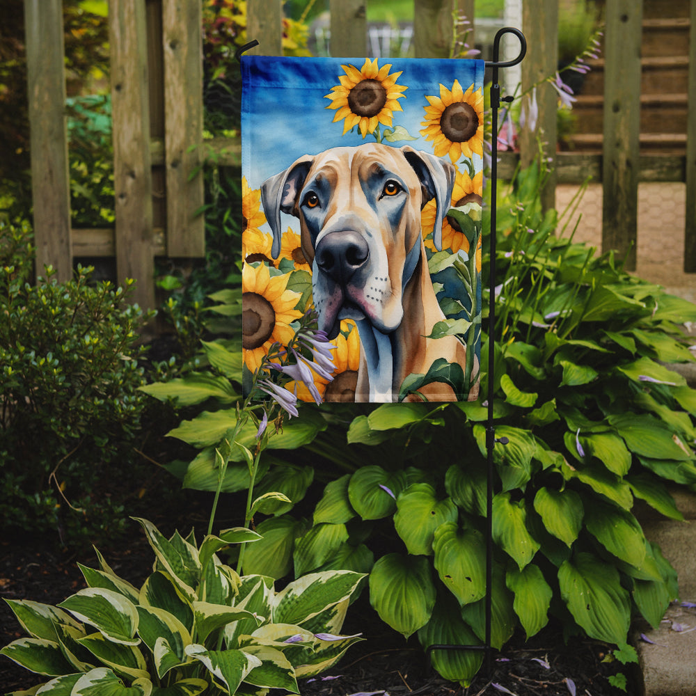 Buy this Great Dane in Sunflowers Garden Flag