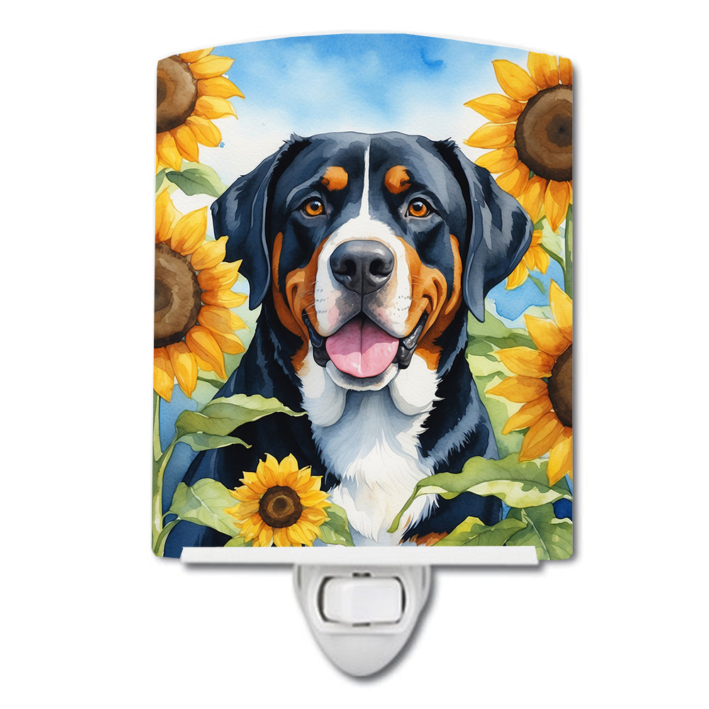 Buy this Greater Swiss Mountain Dog in Sunflowers Ceramic Night Light