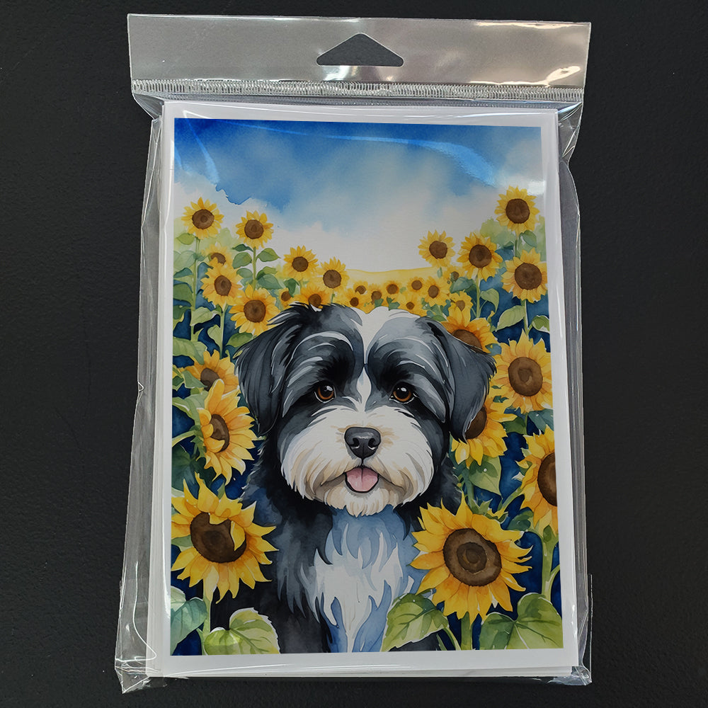 Havanese in Sunflowers Greeting Cards Pack of 8