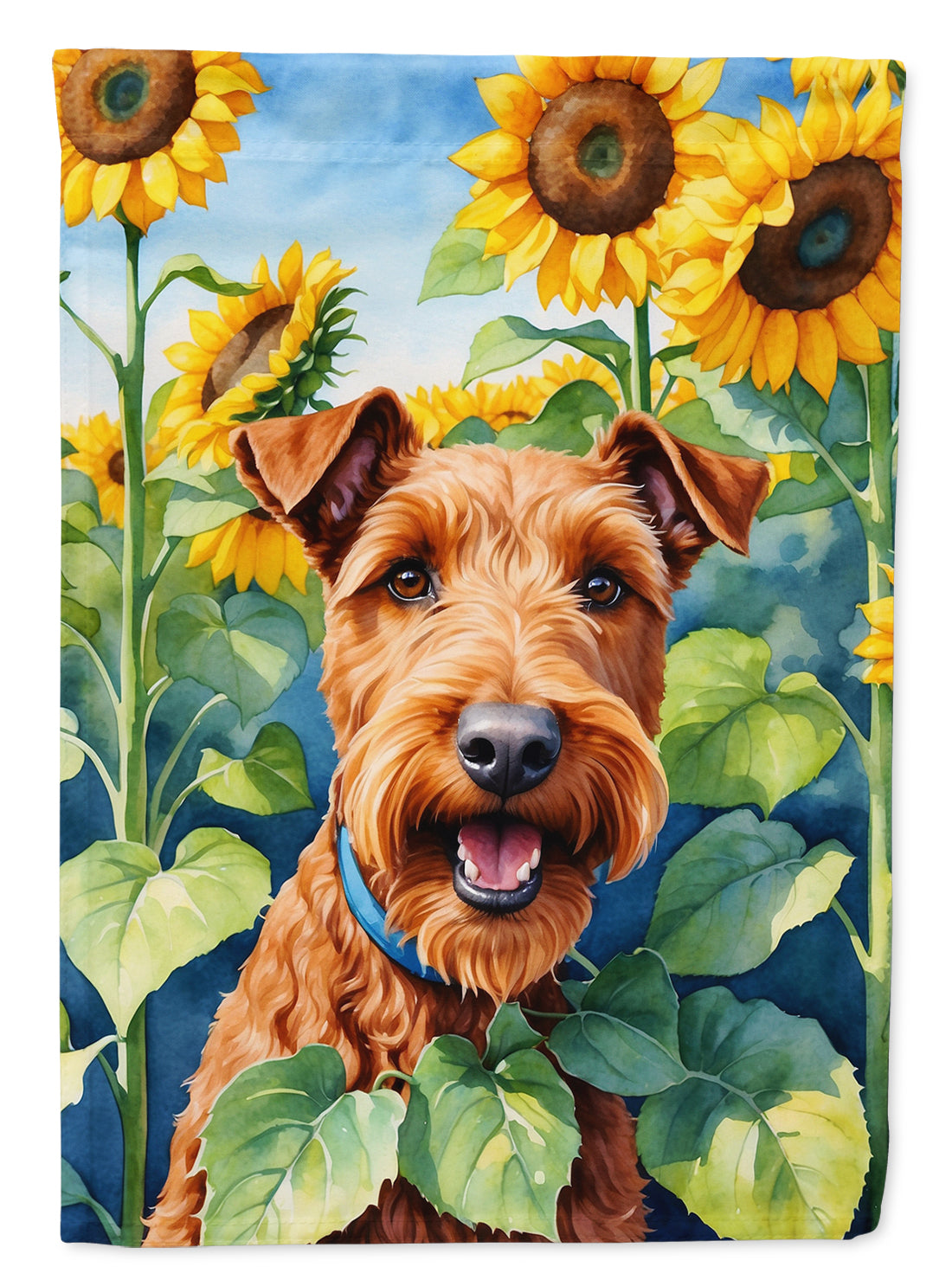 Buy this Irish Terrier in Sunflowers House Flag