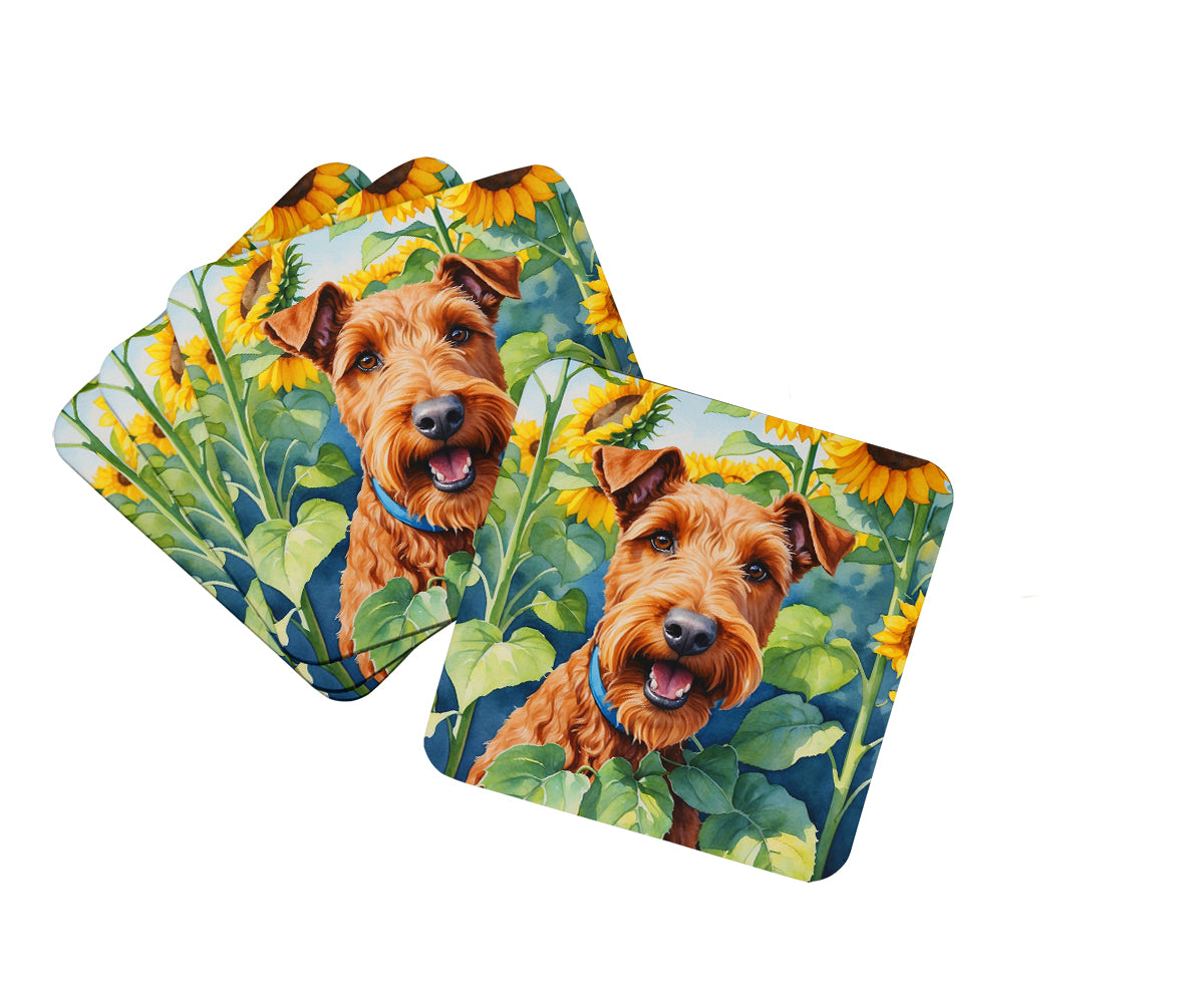 Buy this Irish Terrier in Sunflowers Foam Coasters