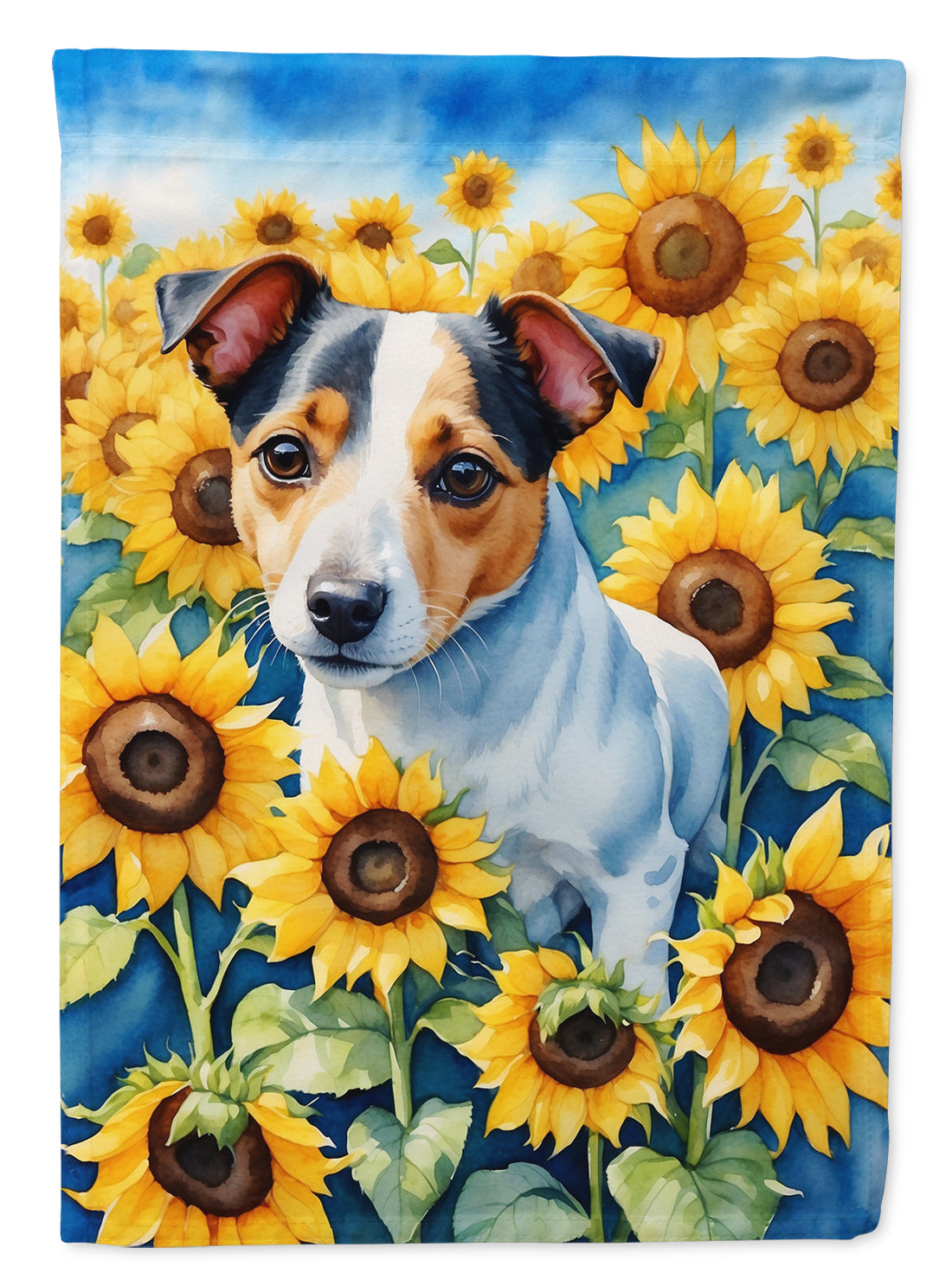 Buy this Jack Russell Terrier in Sunflowers Garden Flag