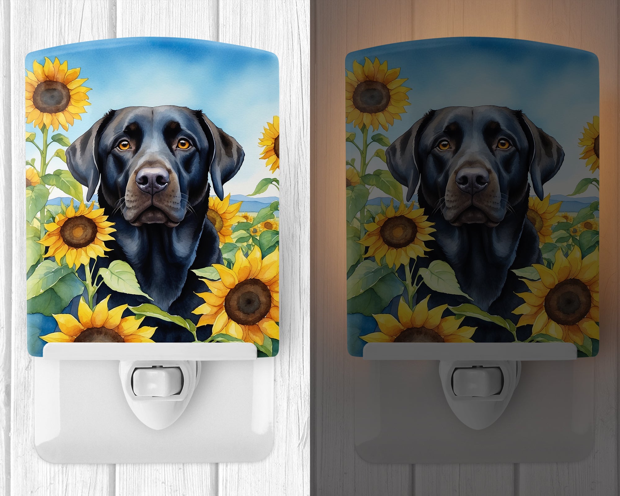 Buy this Labrador Retriever in Sunflowers Ceramic Night Light