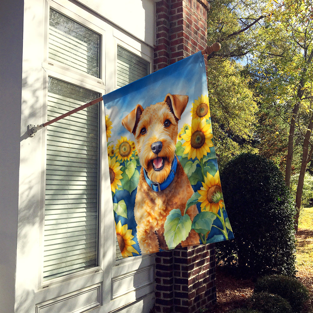 Lakeland Terrier in Sunflowers House Flag