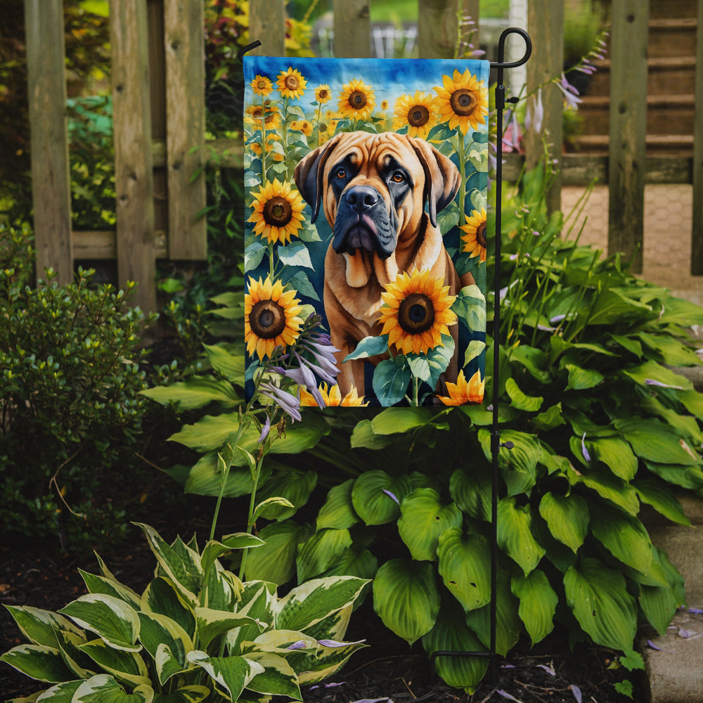 Mastiff in Sunflowers Garden Flag