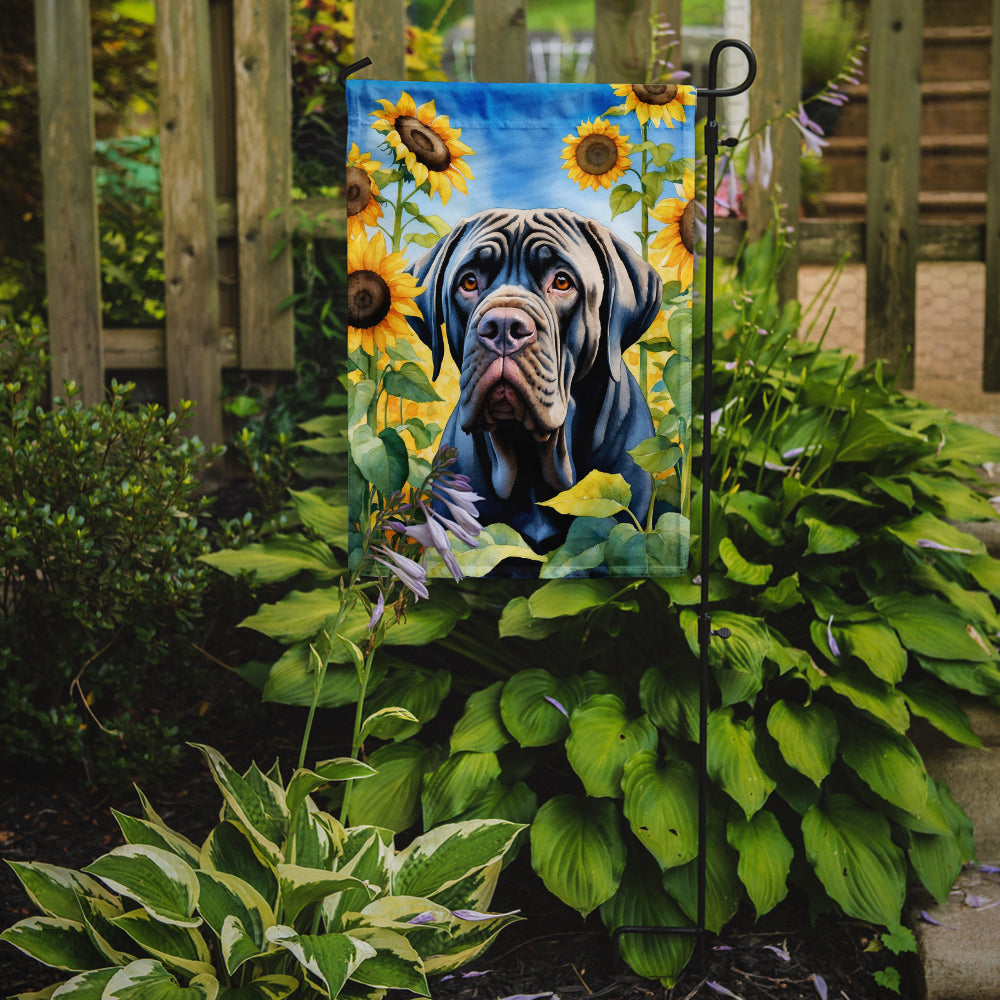 Neapolitan Mastiff in Sunflowers Garden Flag