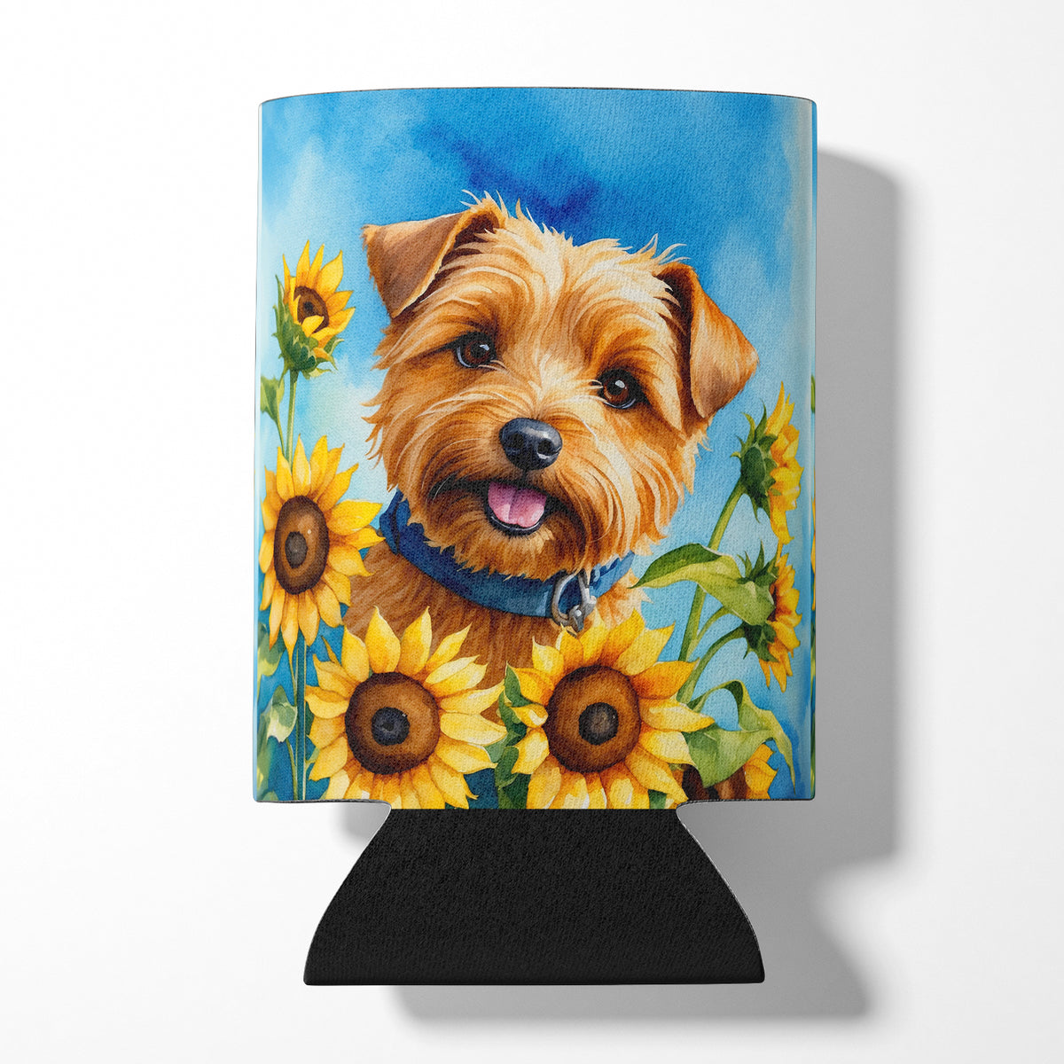 Buy this Norfolk Terrier in Sunflowers Can or Bottle Hugger