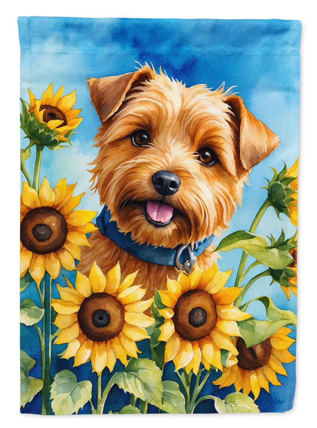 Buy this Norfolk Terrier in Sunflowers House Flag