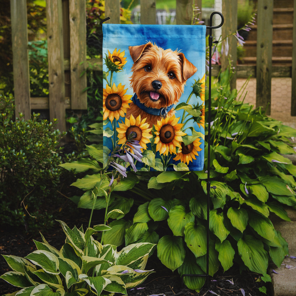Norfolk Terrier in Sunflowers Garden Flag
