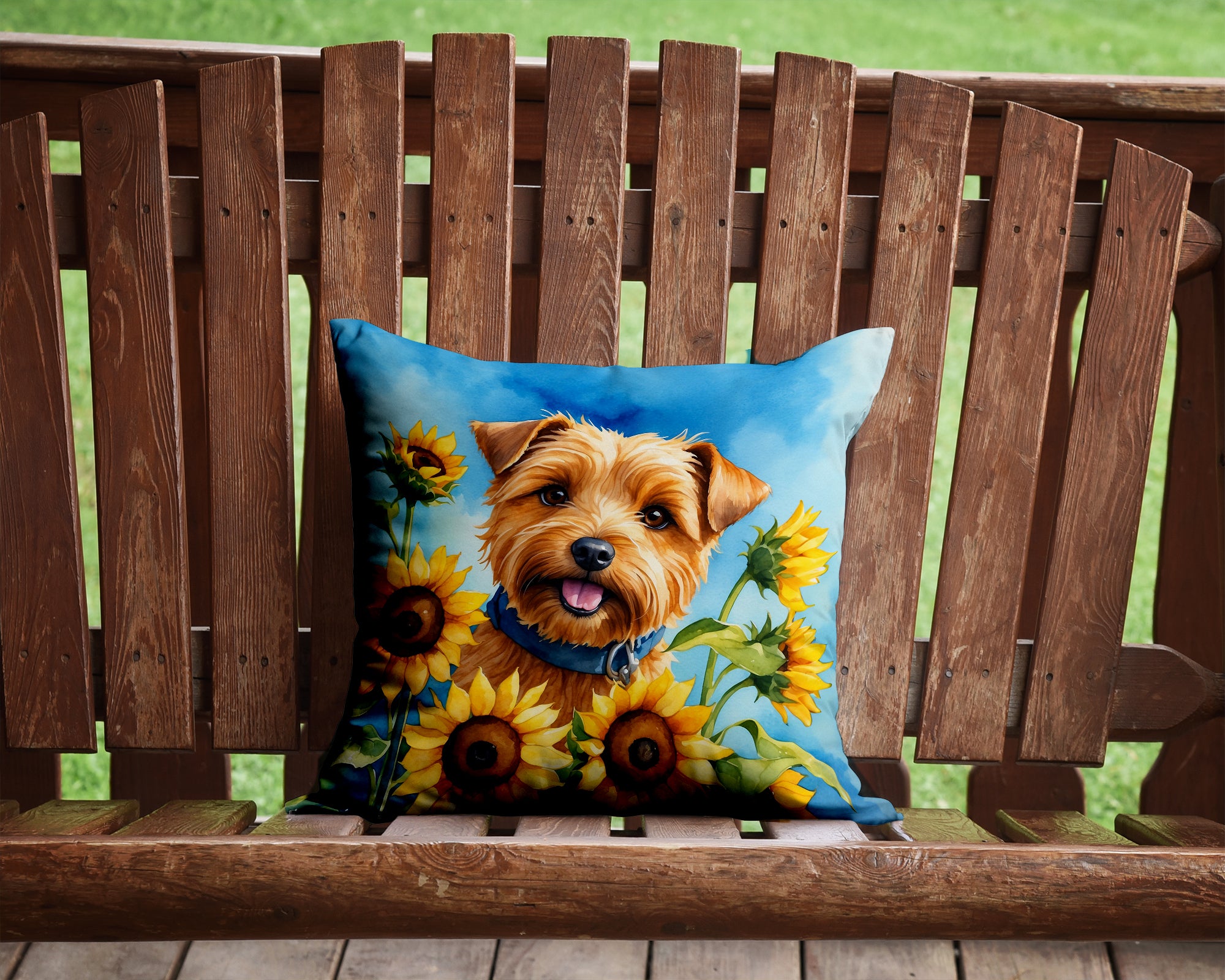 Buy this Norfolk Terrier in Sunflowers Throw Pillow