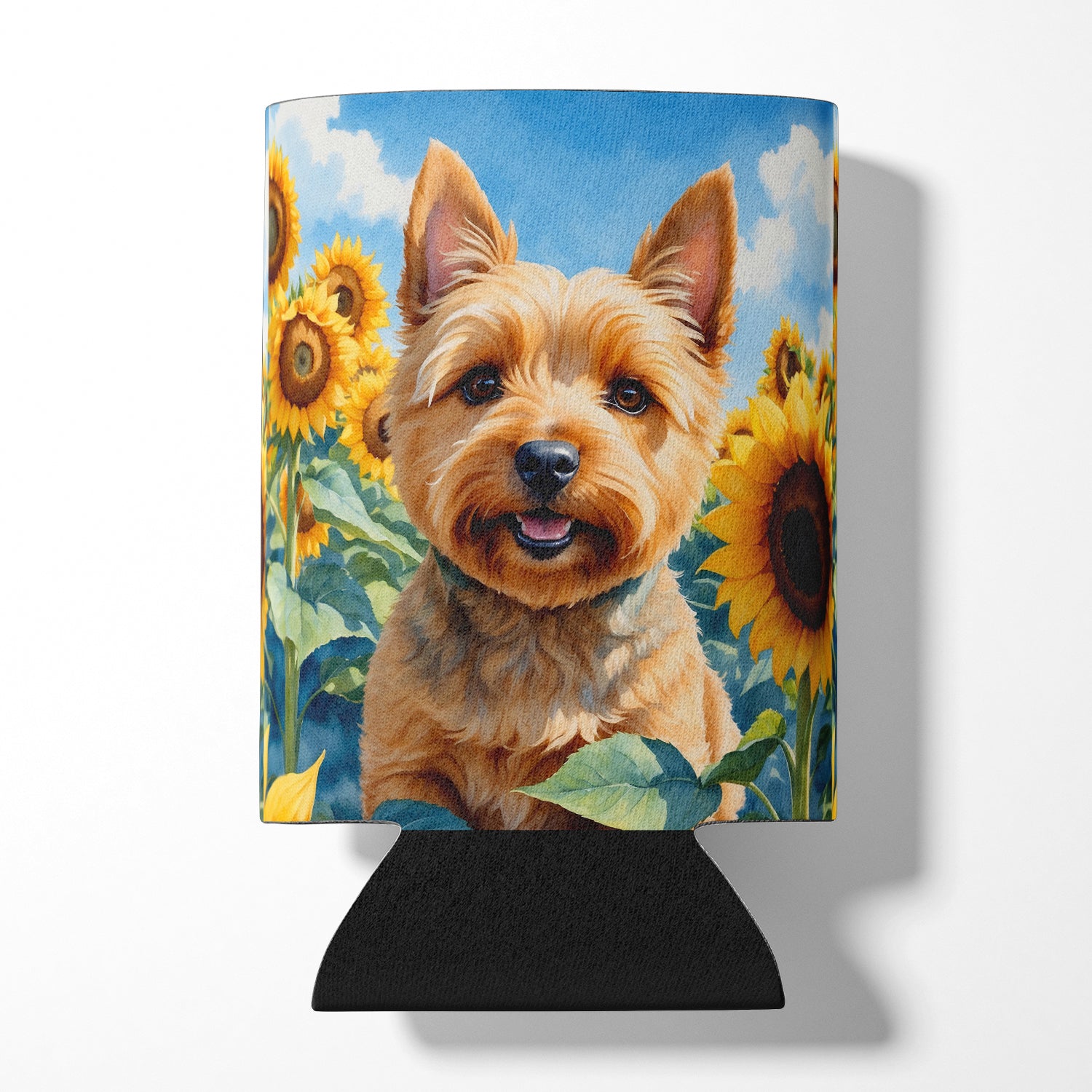 Buy this Norwich Terrier in Sunflowers Can or Bottle Hugger