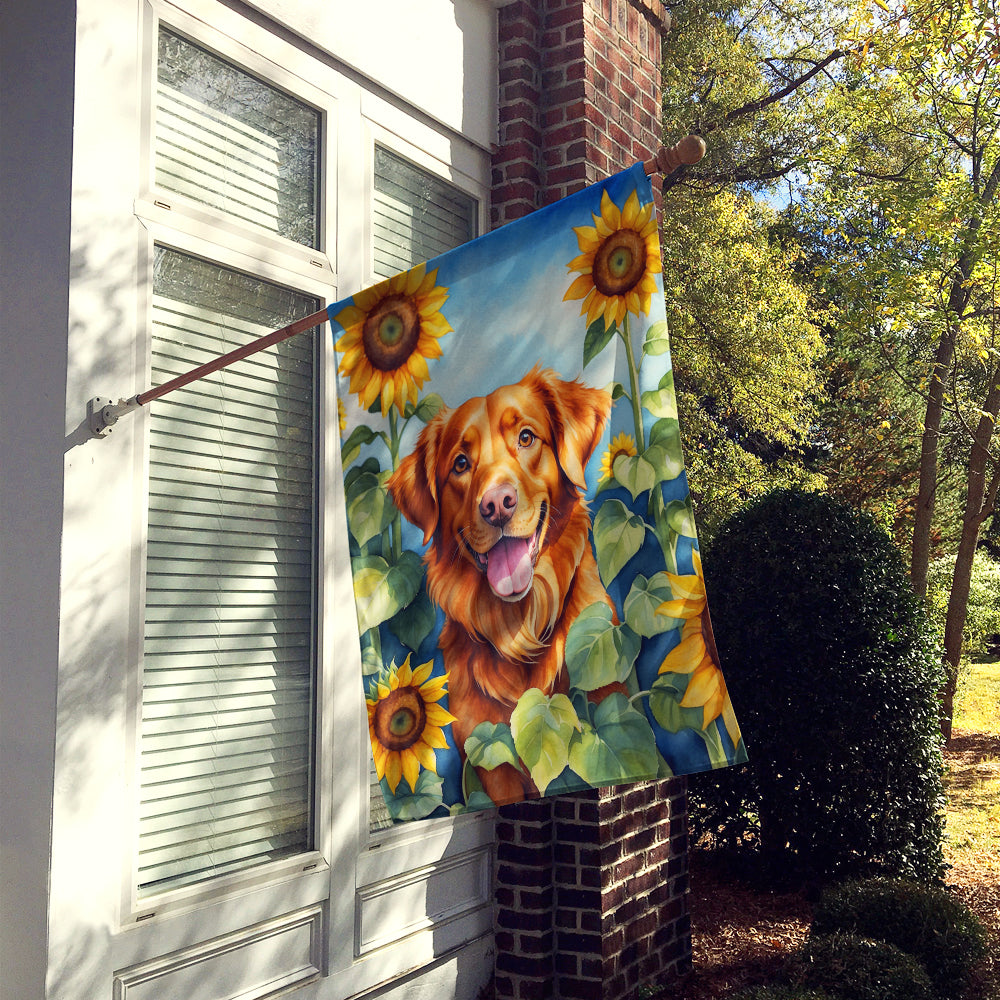 Buy this Nova Scotia Duck Toller in Sunflowers House Flag